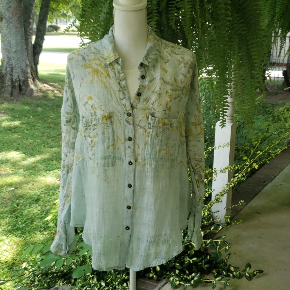 Free People beachy linen button down